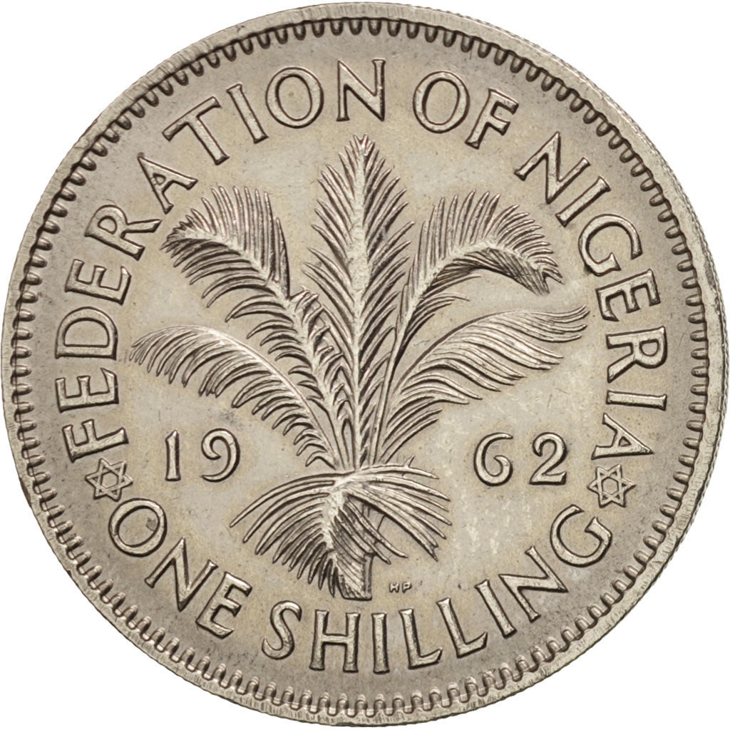 Nigeria, Elizabeth II, Shilling, 1962, AU(50-53), Copper-nickel, KM:5