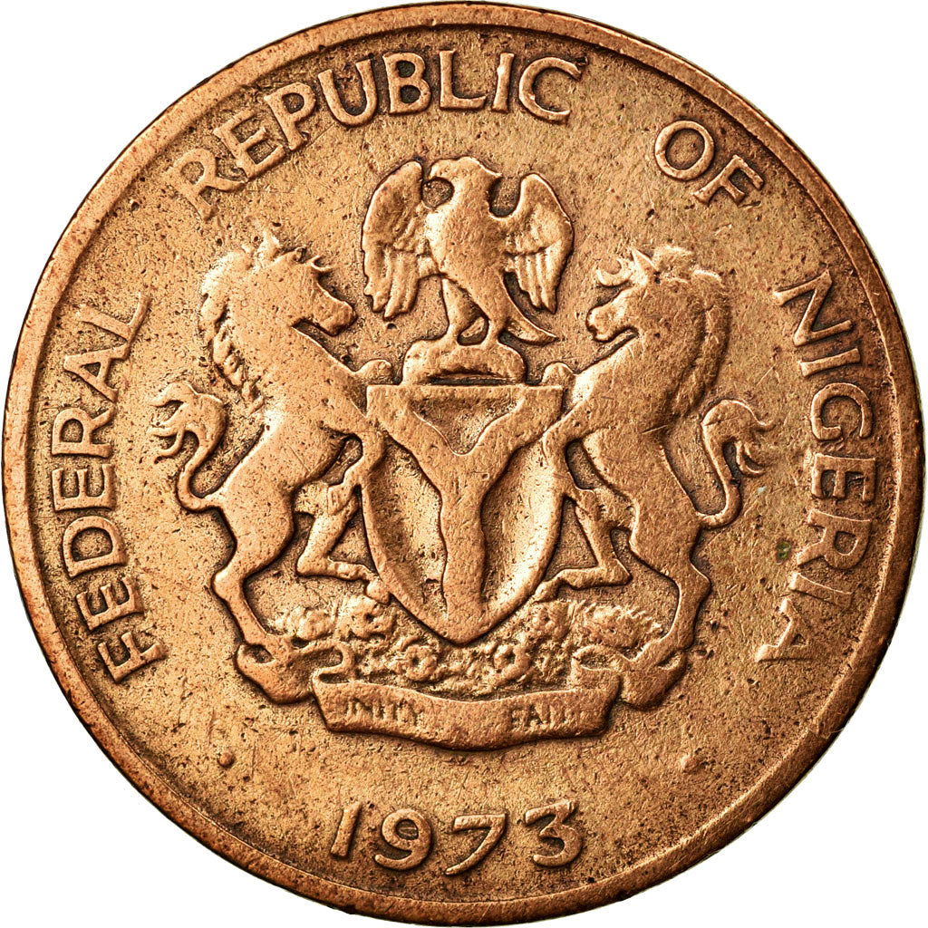 Moneda, Nigeria, Elizabeth II, Kobo, 1973, MBC, Bronce, KM:8.1