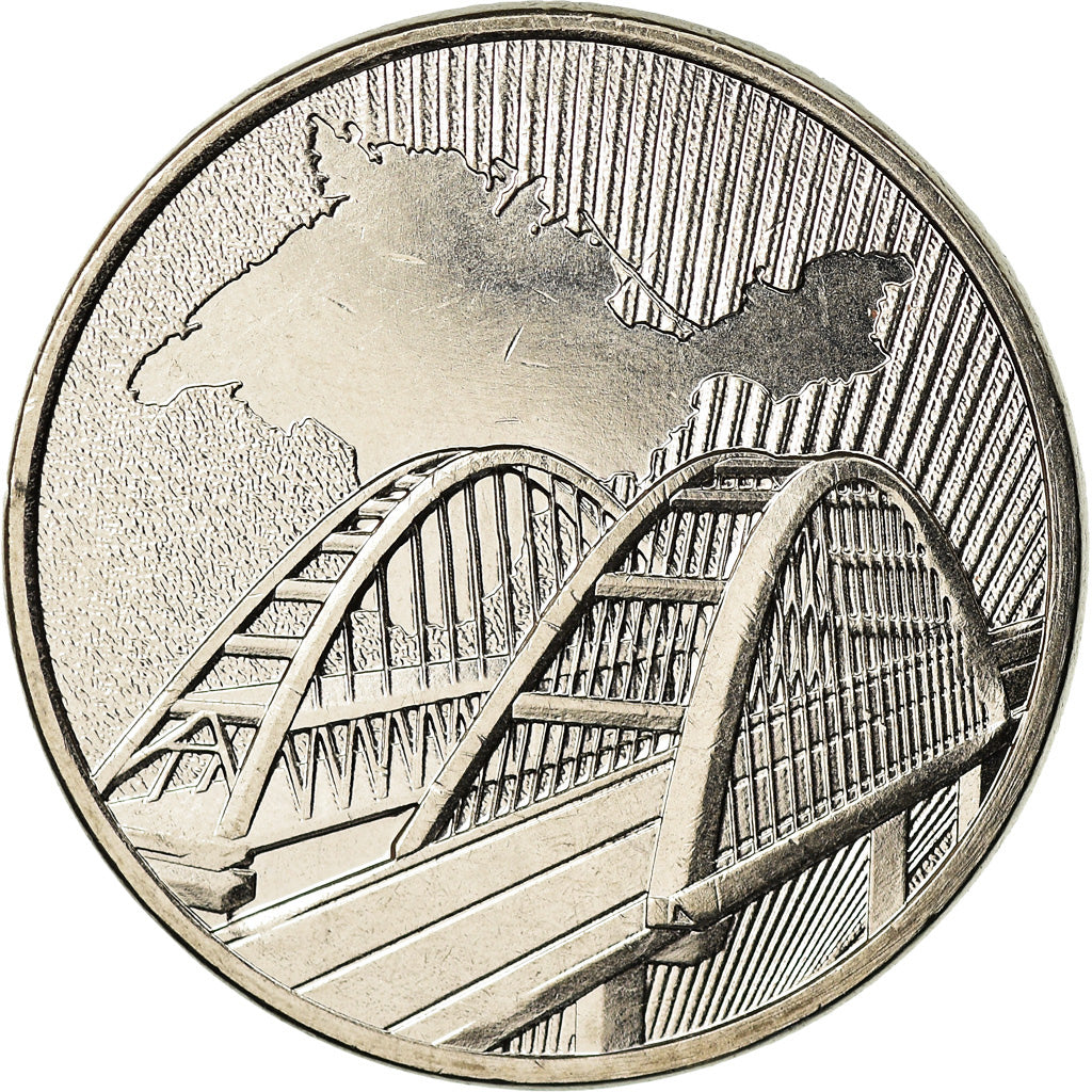 Moneta, Russia, 5 Roubles, 2019, Saint-Petersburg, Réunification de la Crimée