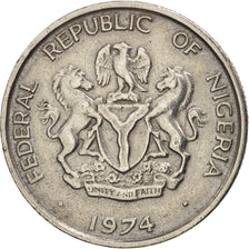 Nigeria, Elizabeth II, 5 Kobo, 1974, AU(50-53), Copper-nickel, KM:9.1