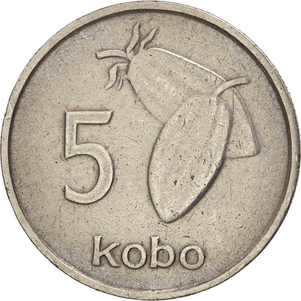 Nigeria, Elizabeth II, 5 Kobo, 1974, AU(50-53), Copper-nickel, KM:9.1