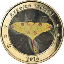 Coin, Indonesia, 500 Rupiah, 2018, Papillons - Argema mittrei, MS(63), Brass