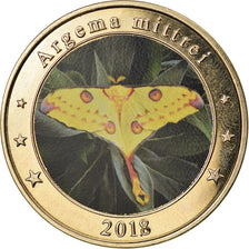 Coin, Indonesia, 500 Rupiah, 2018, Papillons - Argema mittrei, MS(63), Brass