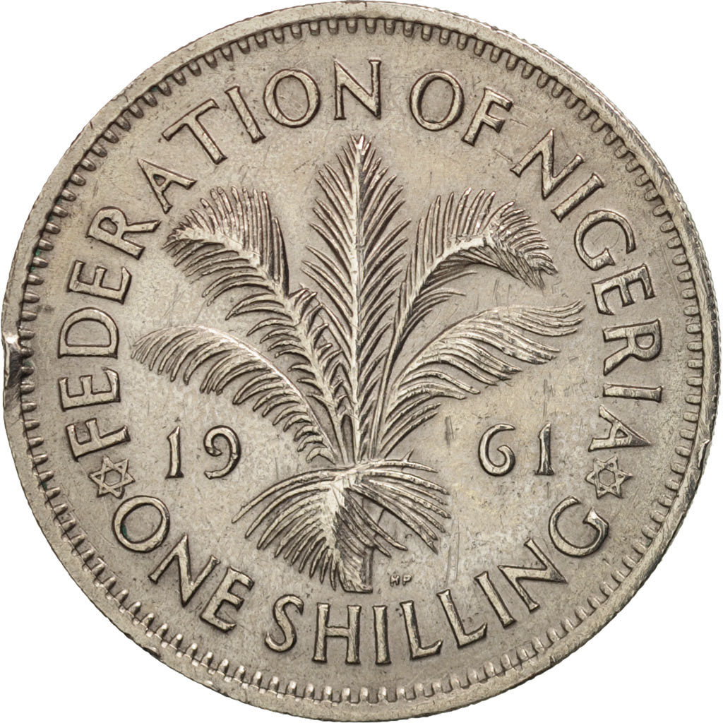 Nigeria, Elizabeth II, Shilling, 1961, AU(50-53), Copper-nickel, KM:5