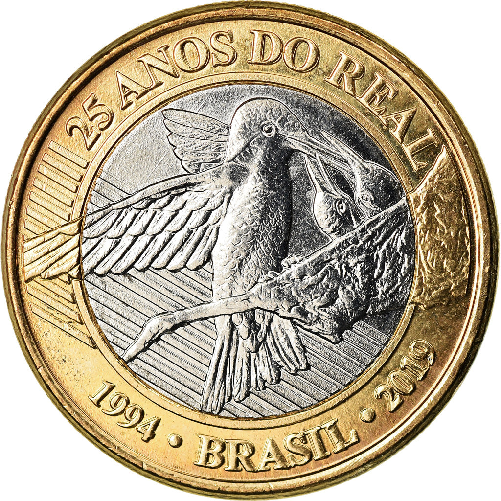 Coin, Brazil, Real, 2019, 25ème anniversaire du Réal, MS(63), Bi-Metallic