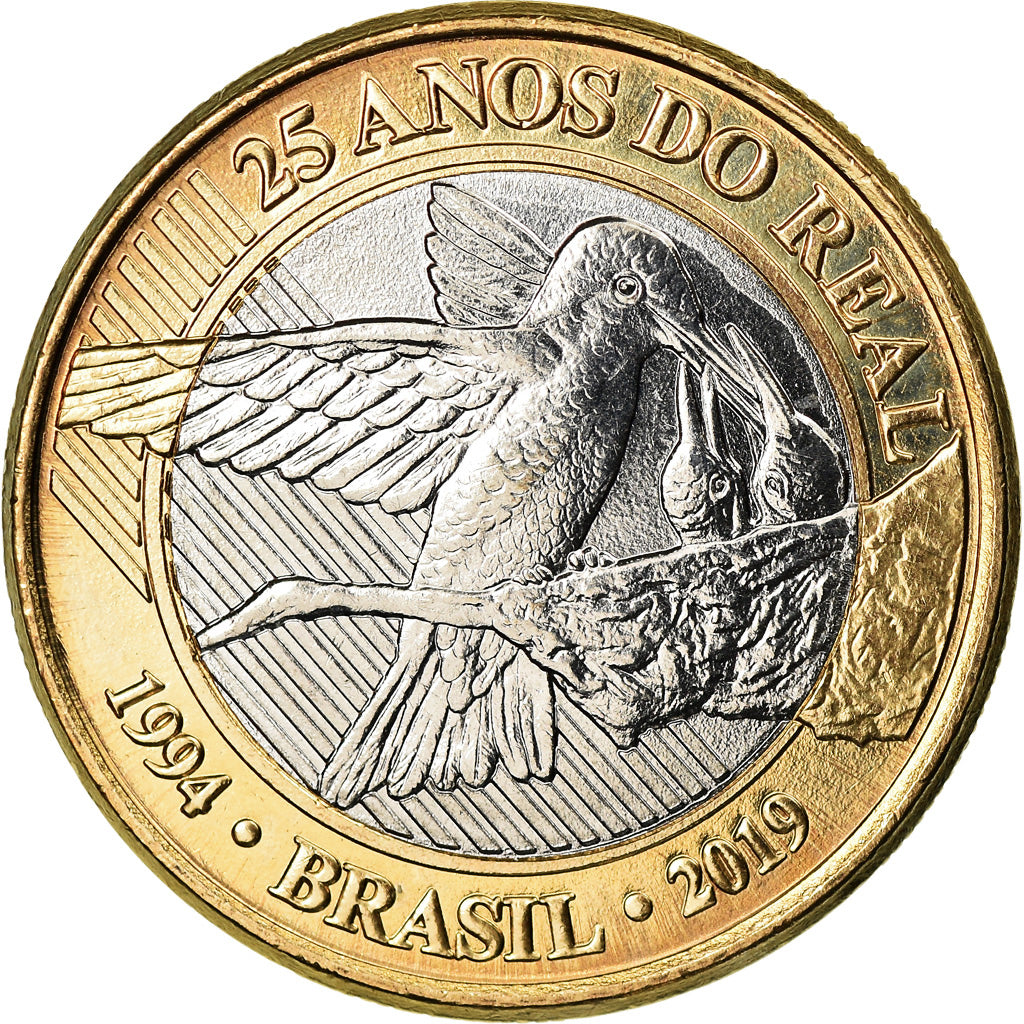 Coin, Brazil, Real, 2019, 25ème anniversaire du Réal, MS(63), Bi-Metallic