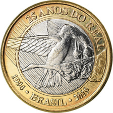 Coin, Brazil, Real, 2019, 25ème anniversaire du Réal, MS(63), Bi-Metallic