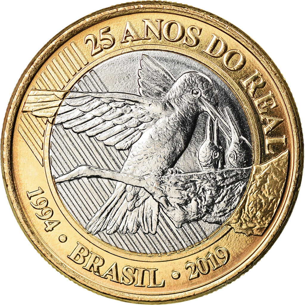 Coin, Brazil, Real, 2019, 25ème anniversaire du Réal, MS(63), Bi-Metallic