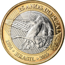 Coin, Brazil, Real, 2019, 25ème anniversaire du Réal, MS(63), Bi-Metallic