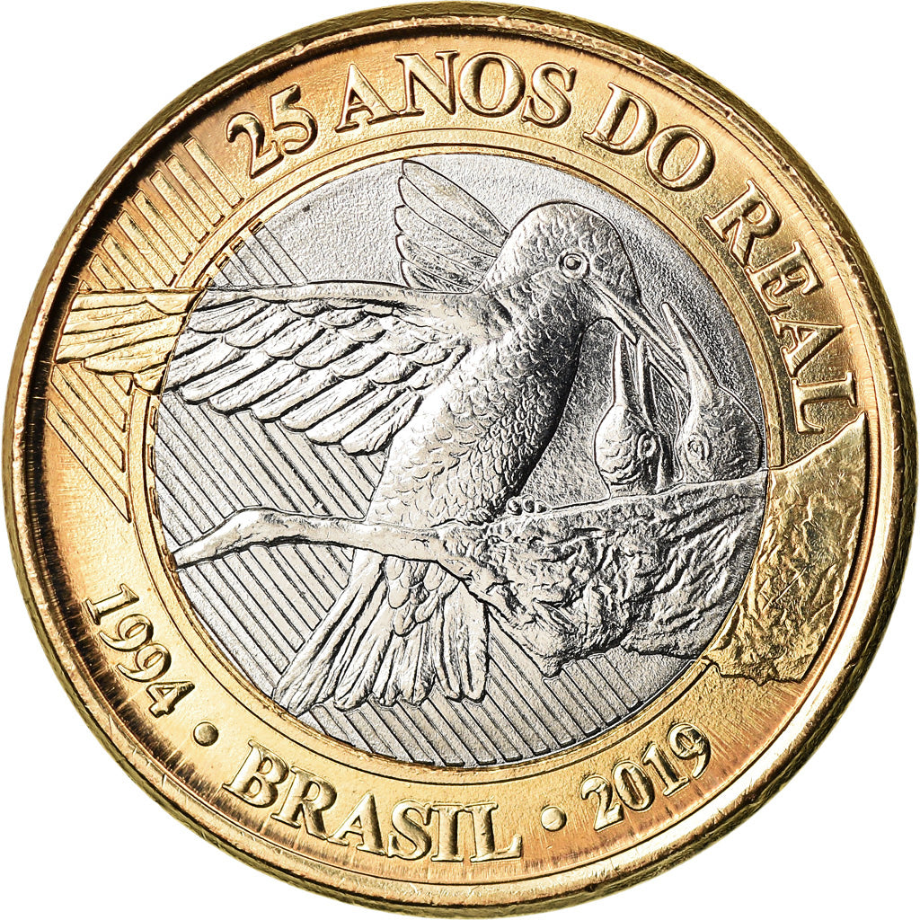 Coin, Brazil, Real, 2019, 25ème anniversaire du Réal, MS(63), Bi-Metallic
