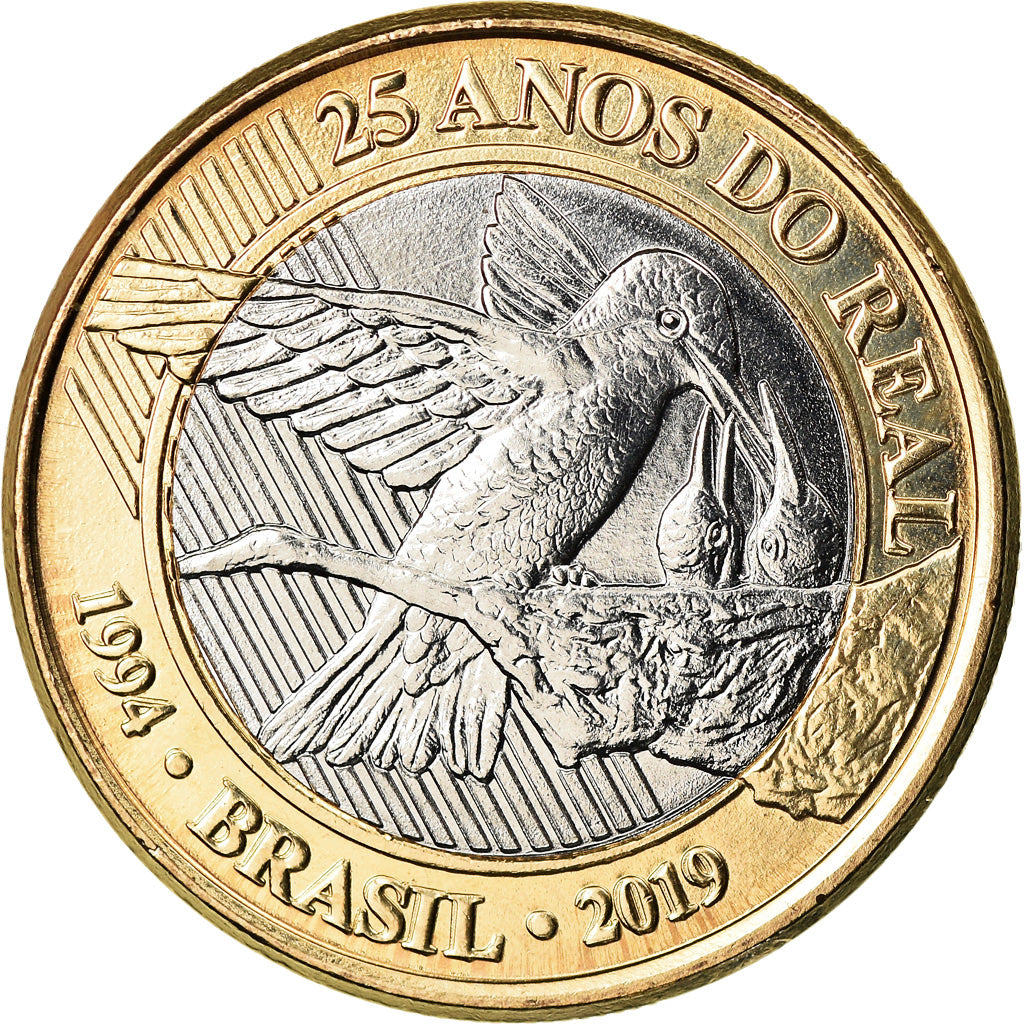 Moneta, Brasile, Real, 2019, 25ème anniversaire du Réal, SPL, Bi-metallico
