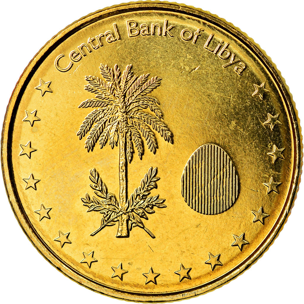 Moneta, Libia, 1/4 Dinar, 2014, MS(63), Mosiądz