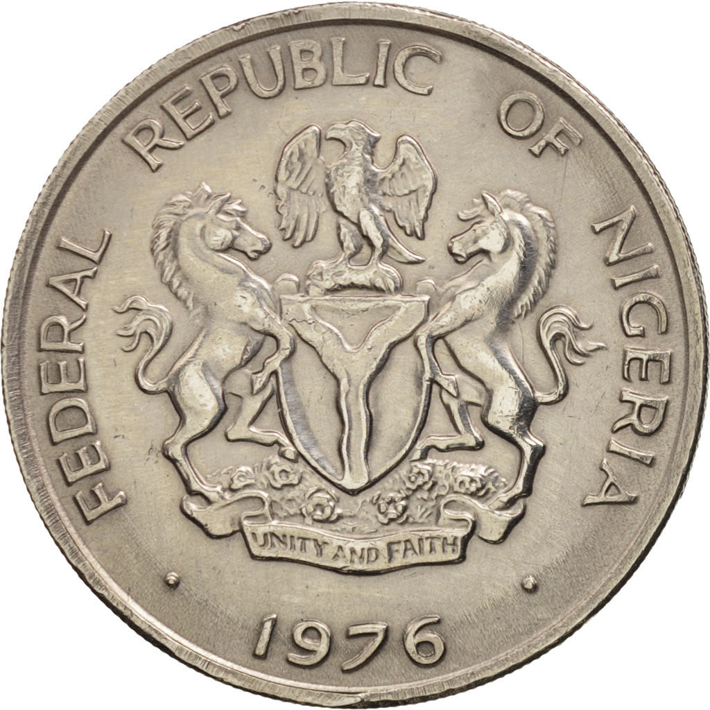 Nigeria, Elizabeth II, 10 Kobo, 1976, AU(50-53), Copper-nickel, KM:10.1