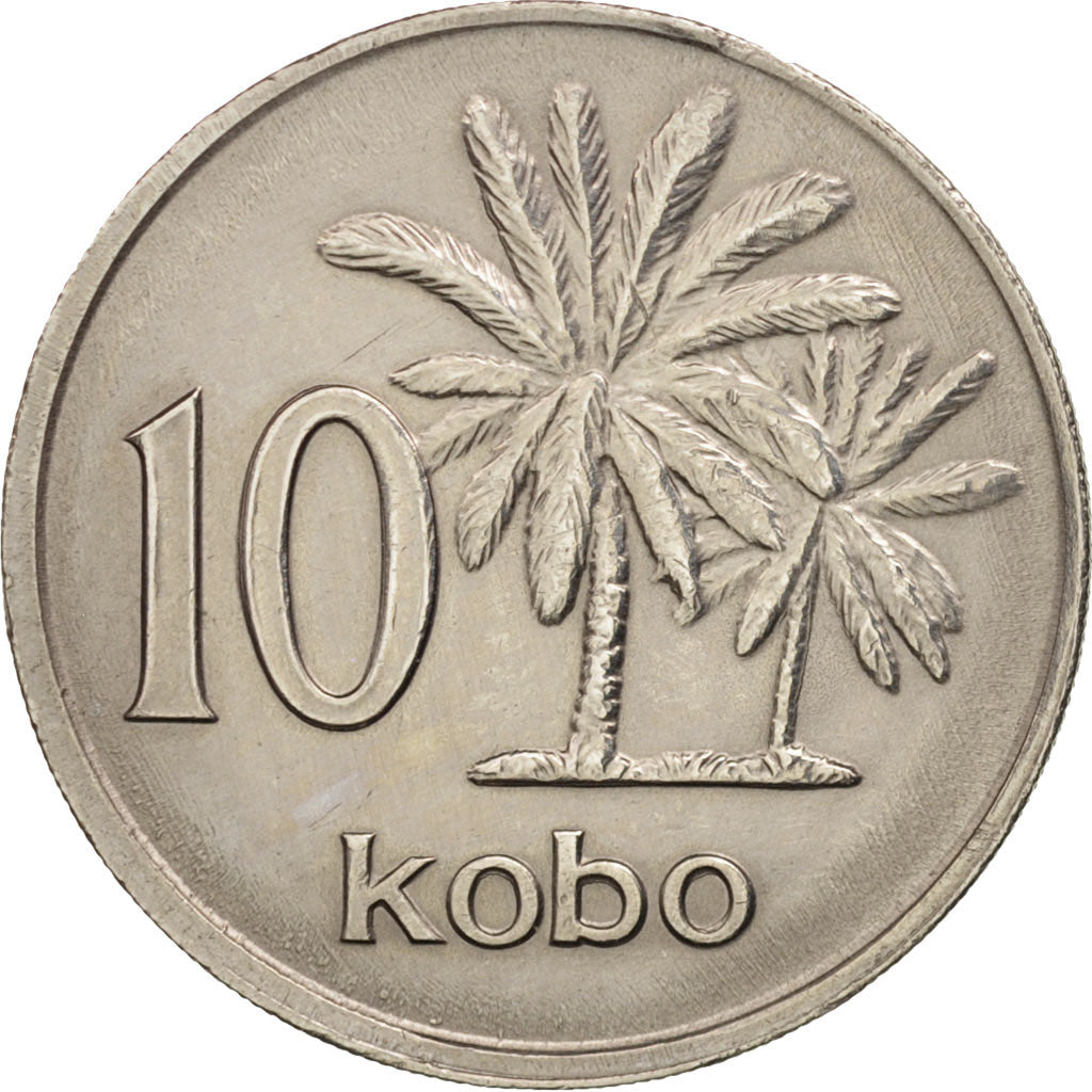 Nigeria, Elizabeth II, 10 Kobo, 1976, AU(50-53), Copper-nickel, KM:10.1