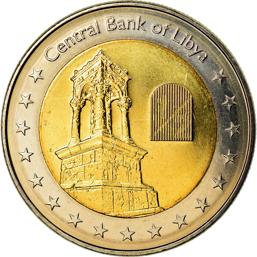 Moneta, Libia, 1/2 Dinar, 2014, SPL, Bi-metallico