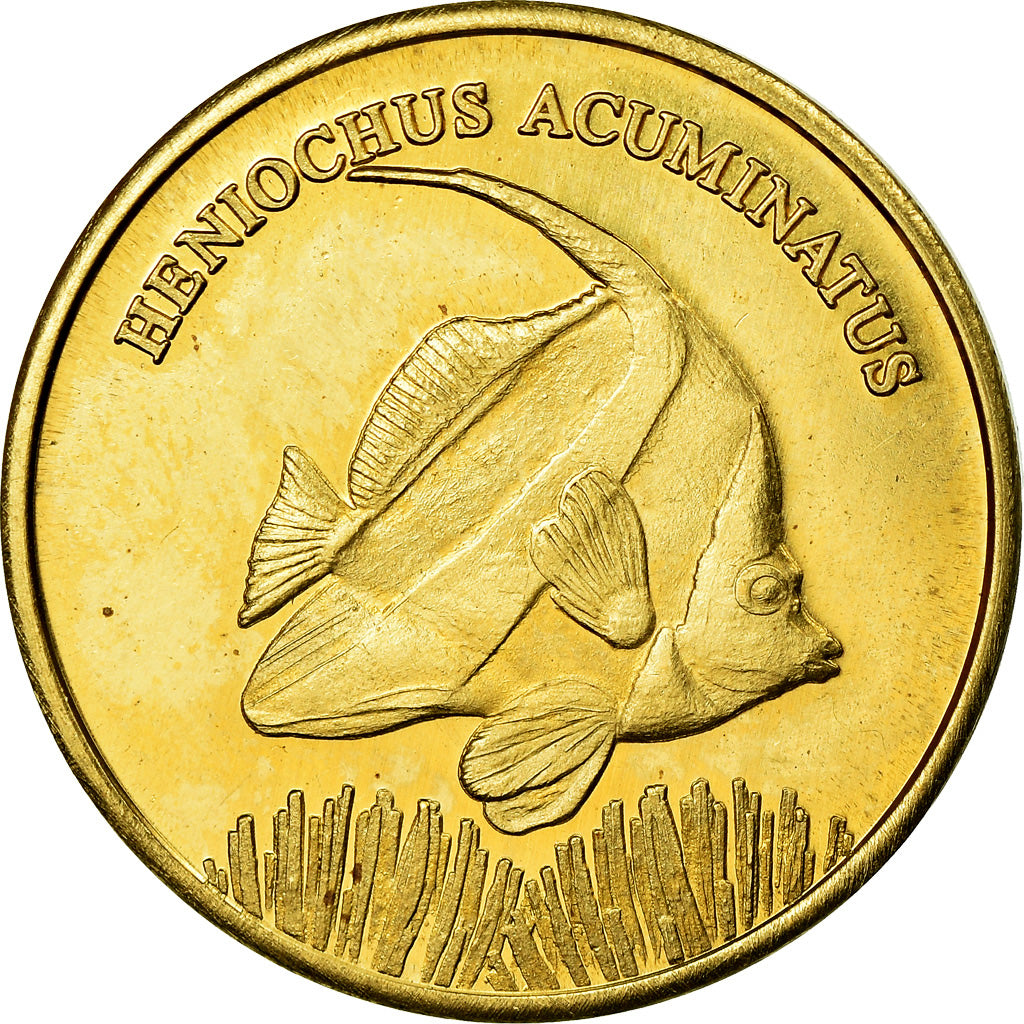 Coin, Congo Democratic Republic, 5 Rupees, 2017, Maluku - Heniochus acuminatus