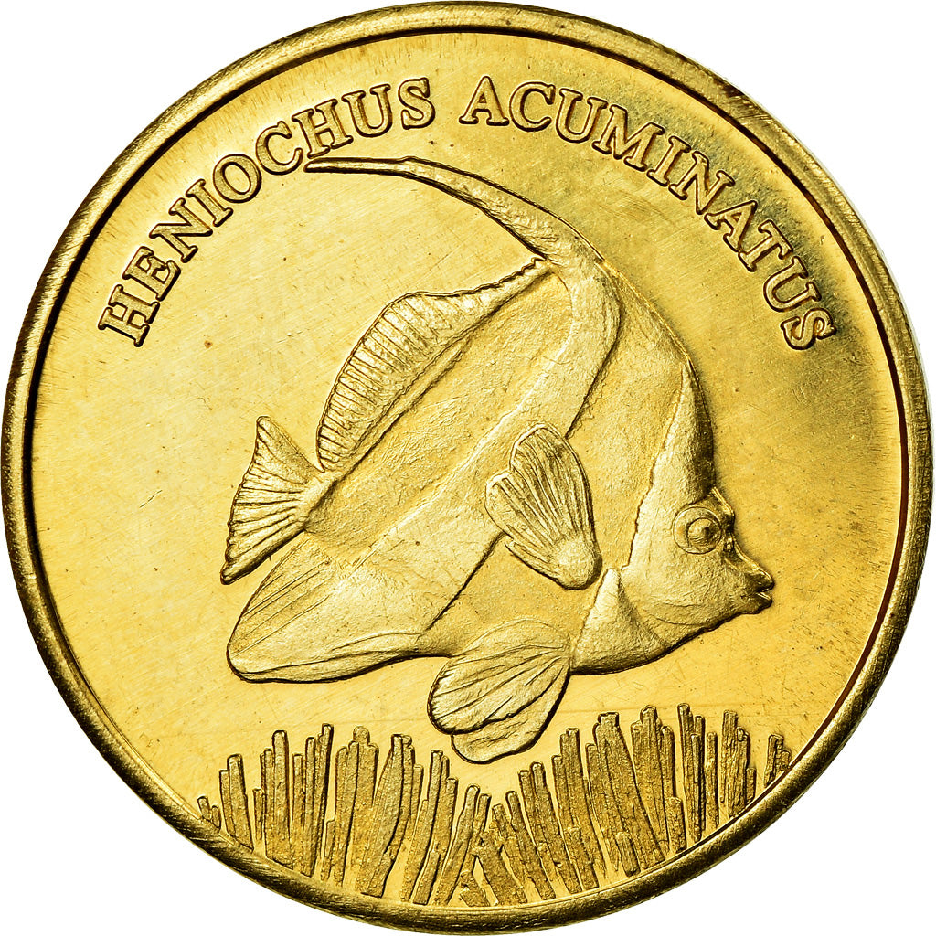 Coin, Congo Democratic Republic, 5 Rupees, 2017, Maluku - Heniochus acuminatus