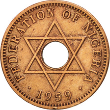 Nigeria, Elizabeth II, 1/2 Penny, 1959, EF(40-45), Bronze, KM:1