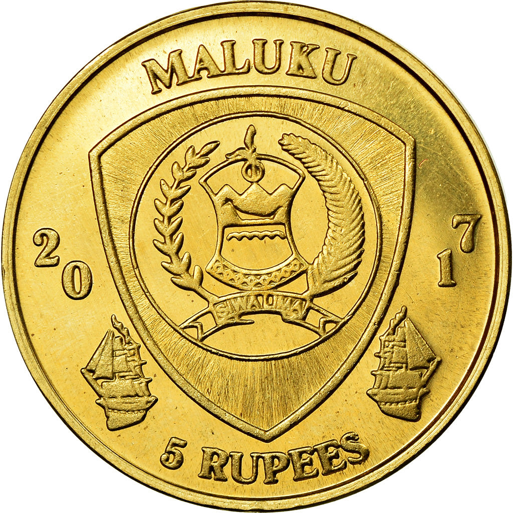 Coin, Congo Democratic Republic, 5 Rupees, 2017, Maluku - Pomacanthus