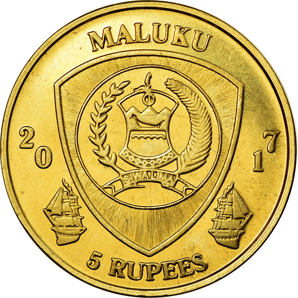 Coin, Congo Democratic Republic, 5 Rupees, 2017, Maluku - Pomacanthus