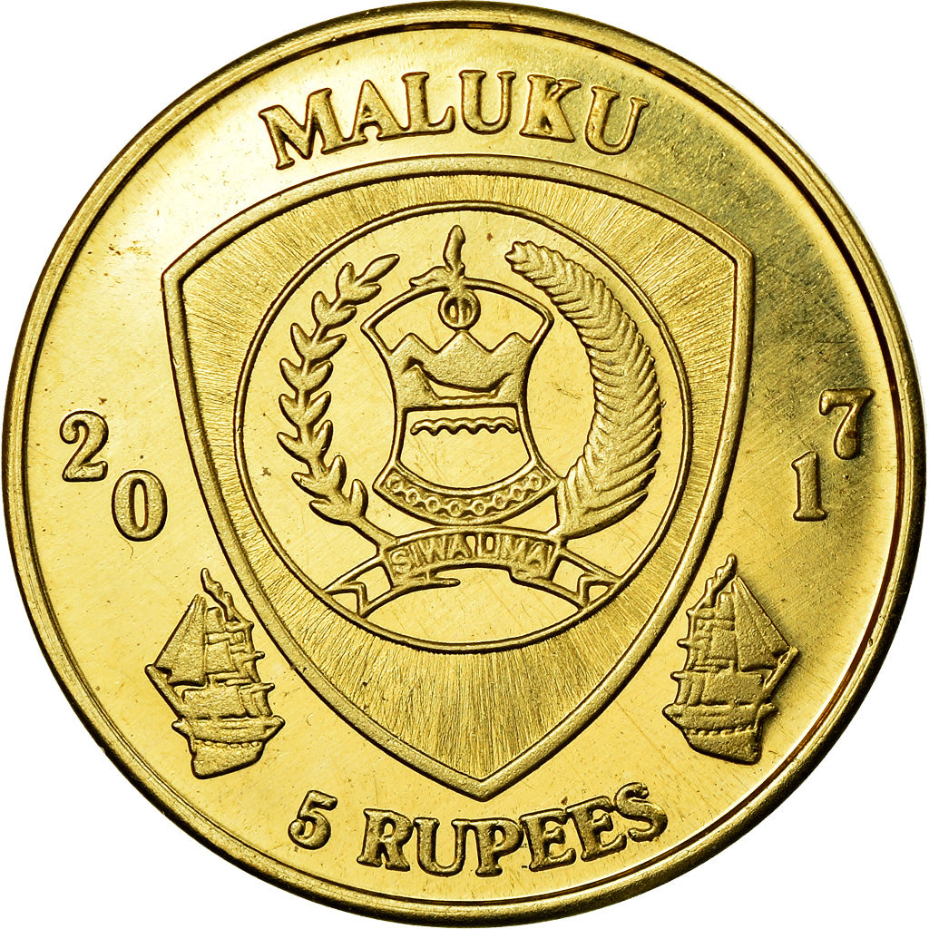 Coin, Congo Democratic Republic, 5 Rupees, 2017, Maluku - Zebrasoma veliferum
