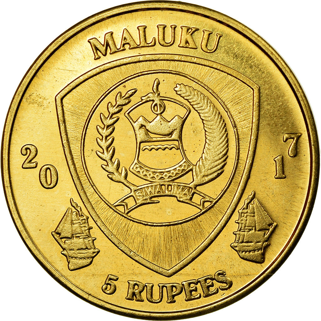 Coin, Congo Democratic Republic, 5 Rupees, 2017, Maluku - Zebrasoma Pazifischer