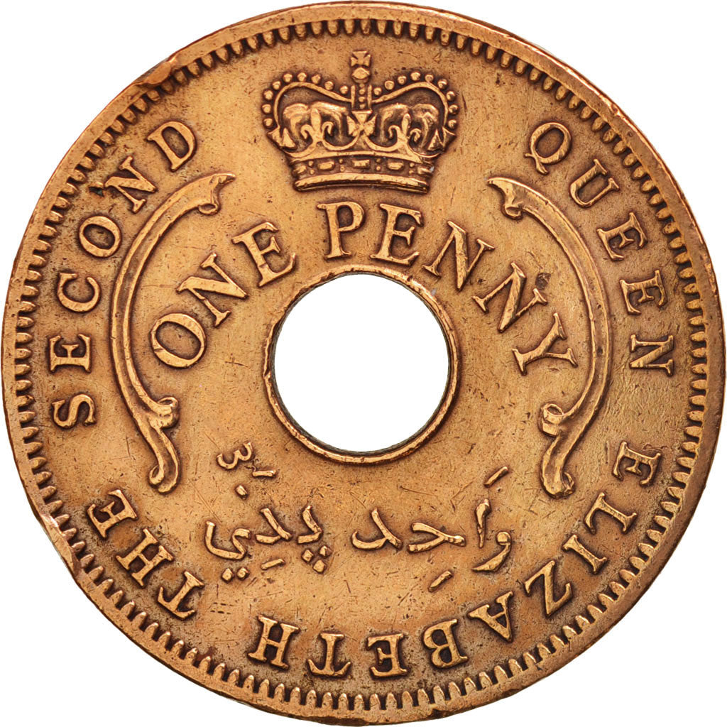 Nigeria, Elizabeth II, Penny, 1959, EF(40-45), Bronze, KM:2