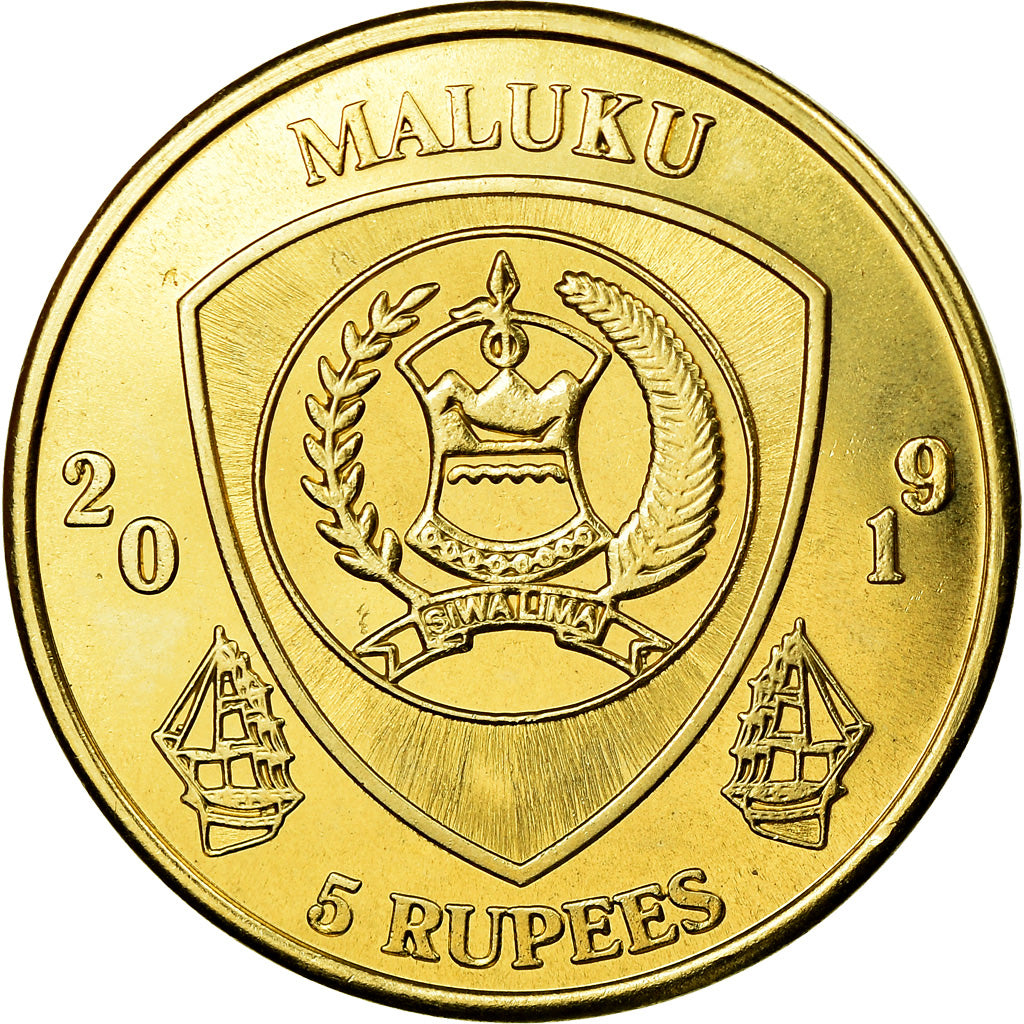 Moeda, República Democrática do Congo, 5 Rupees, 2019, Maluku - Monodactylus