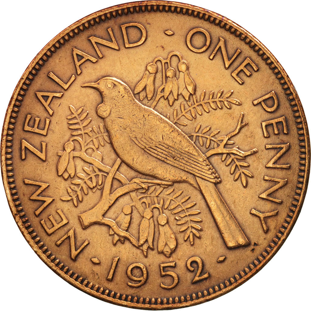Coin, New Zealand, George VI, Penny, 1952, AU(50-53), Bronze, KM:21