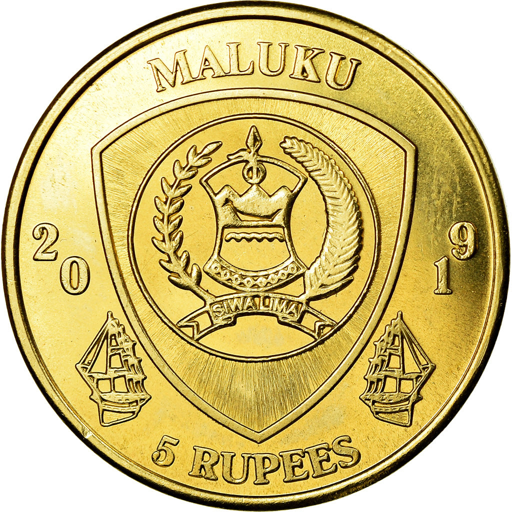 Moeda, República Democrática do Congo, 5 Rupees, 2019, Maluku - Monodactylus