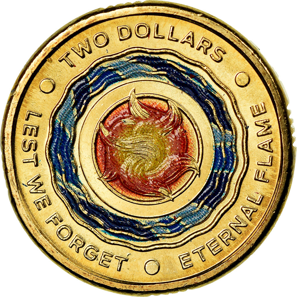 Coin, Australia, 2 Dollars, 2018, Let we forget, MS(63), Bronze-Aluminium