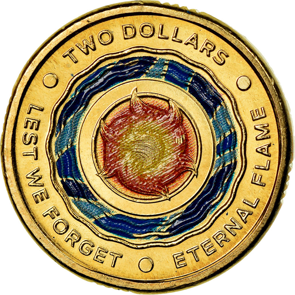 Moneta, Australia, 2 Dollars, 2018, Let we forget, SPL, Bronzo-alluminio