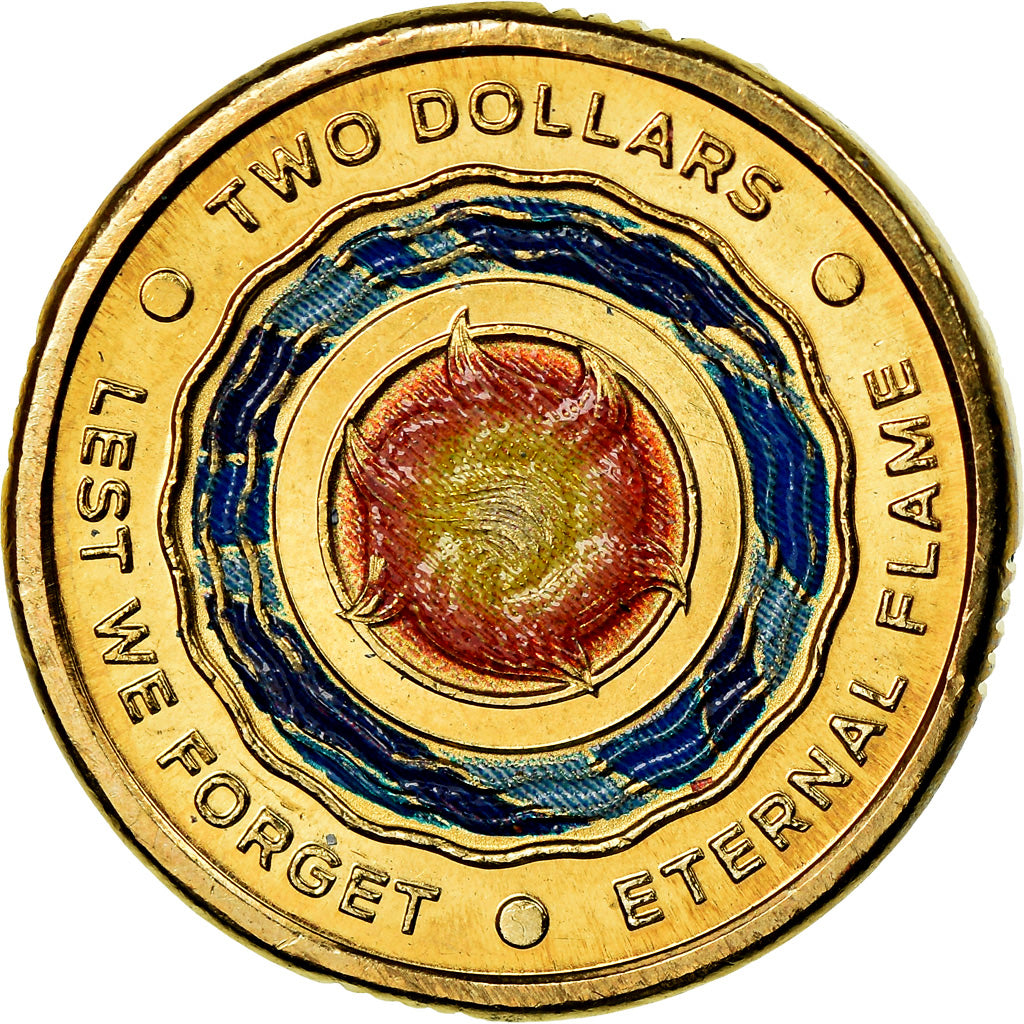 Coin, Australia, 2 Dollars, 2018, Let we forget, MS(63), Bronze-Aluminium