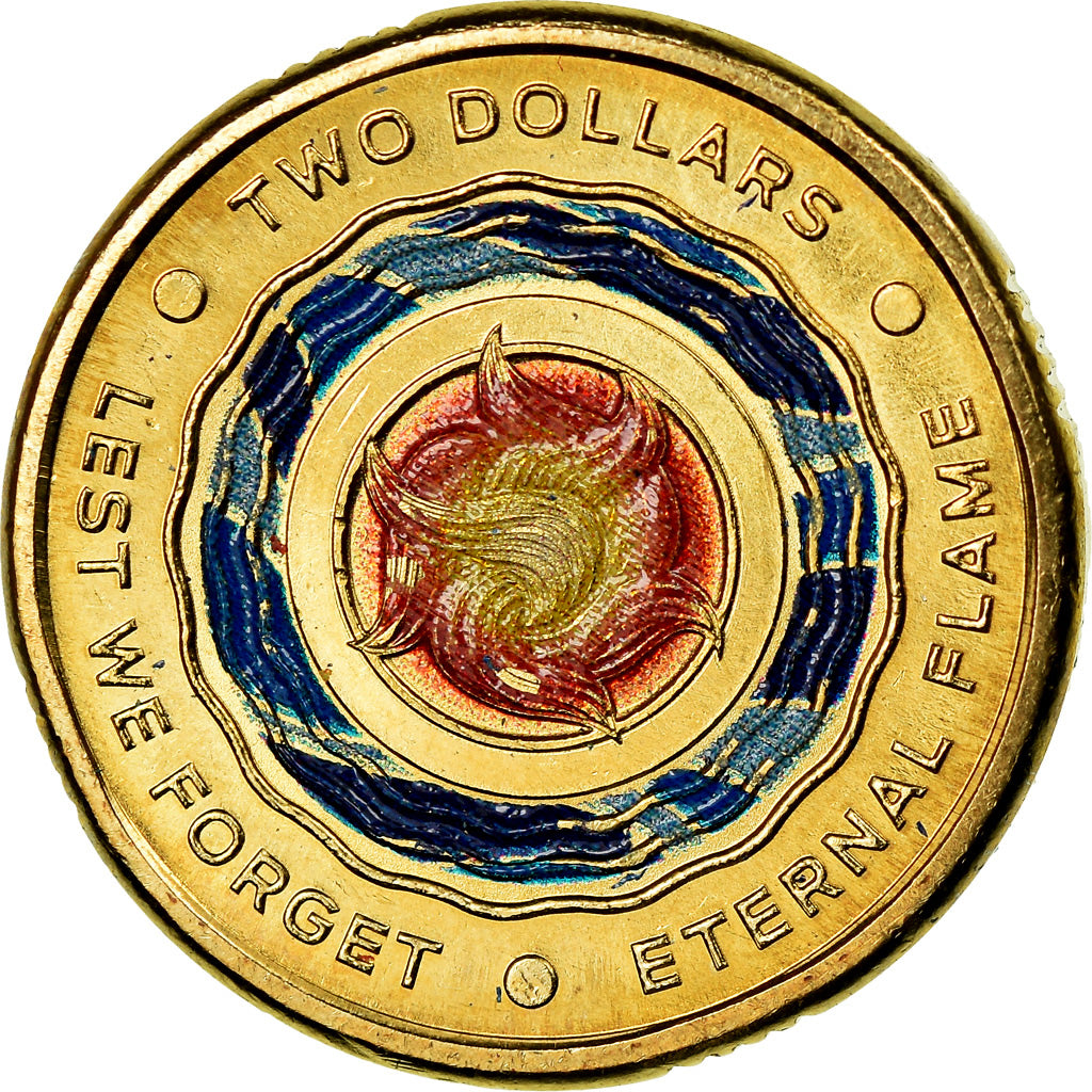 Coin, Australia, 2 Dollars, 2018, Let we forget, MS(63), Bronze-Aluminium