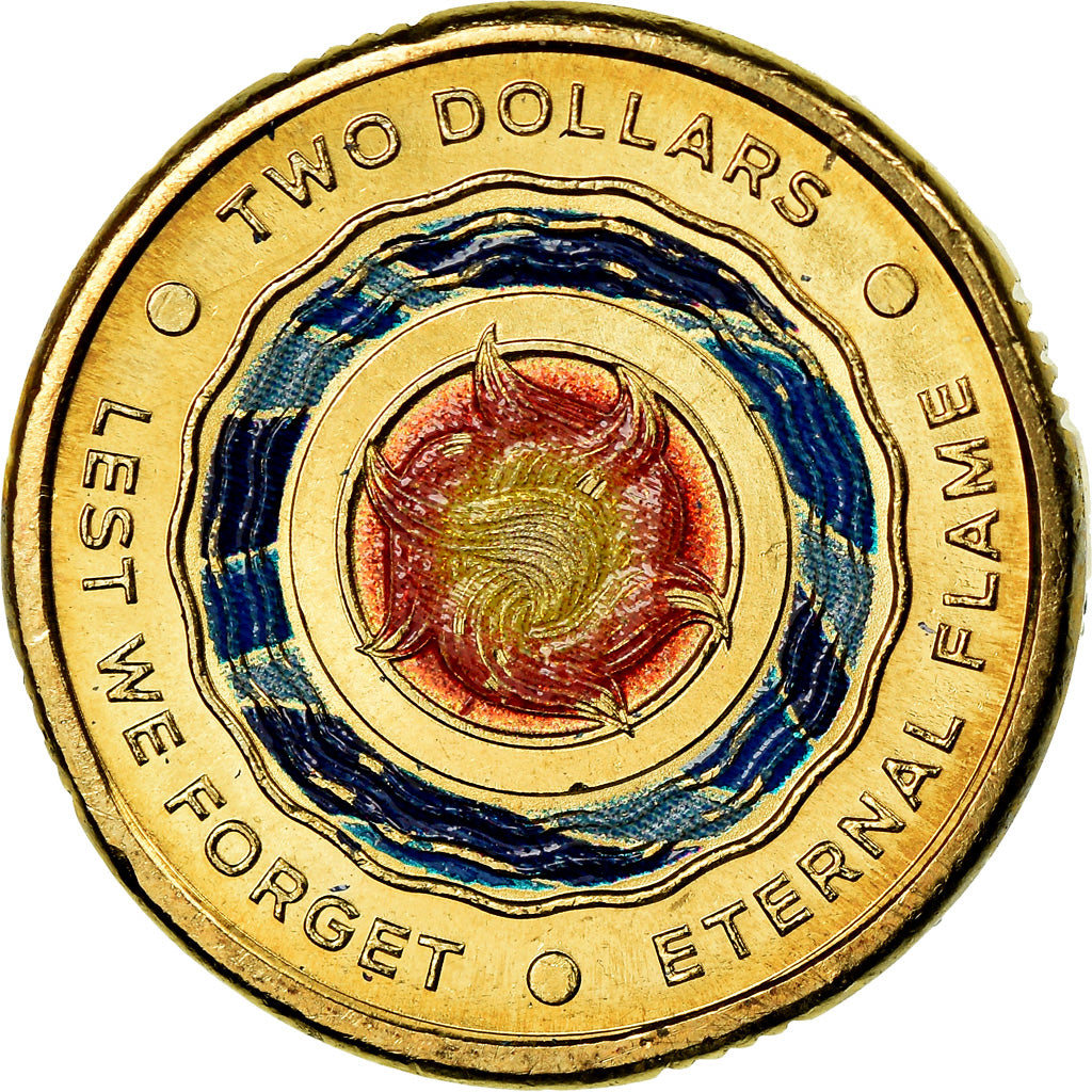 Coin, Australia, 2 Dollars, 2018, Let we forget, MS(63), Bronze-Aluminium