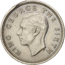 Nuova Zelanda, George VI, 6 Pence, 1952, BB, Rame-nichel, KM:16