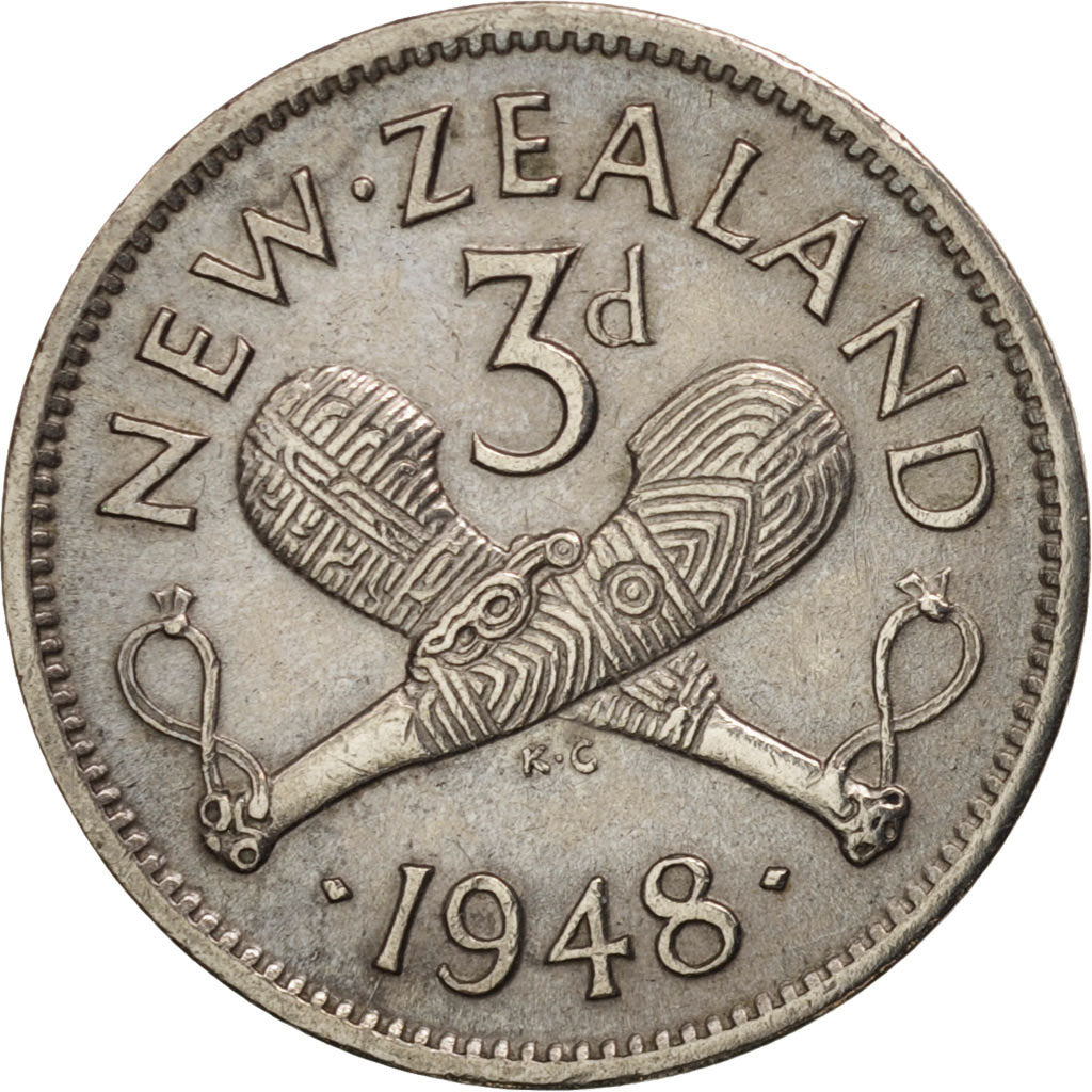 Nouvelle-Zélande, George VI, 3 Pence, 1948, TTB+, Copper-nickel, KM:15