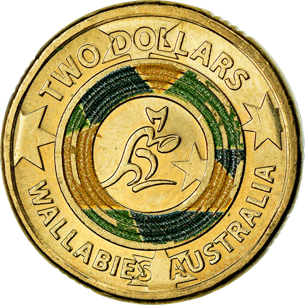 Coin, Australia, 2 Dollars, 2019, Wallabies, MS(63), Bronze-Aluminium