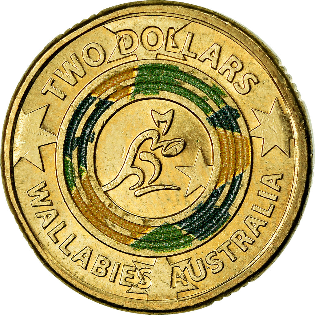 Coin, Australia, 2 Dollars, 2019, Wallabies, MS(63), Bronze-Aluminium