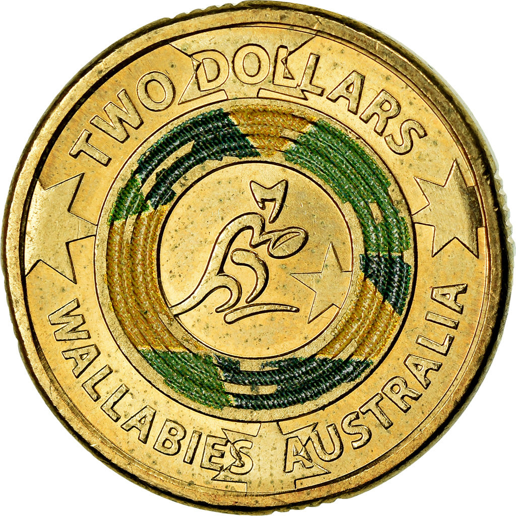 Coin, Australia, 2 Dollars, 2019, Wallabies, MS(63), Bronze-Aluminium