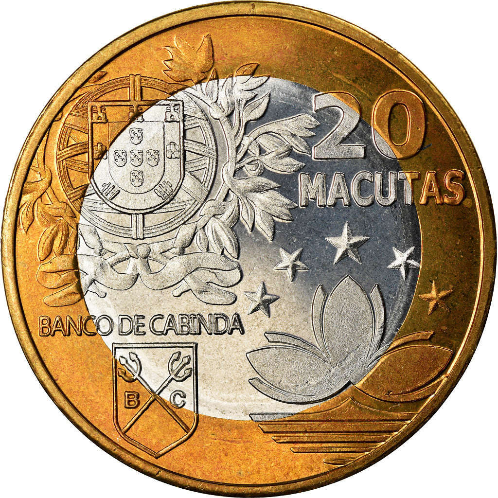 Coin, CABINDA, 20 Macutas, 2019, Retour de Macao à la Chine, MS(63)