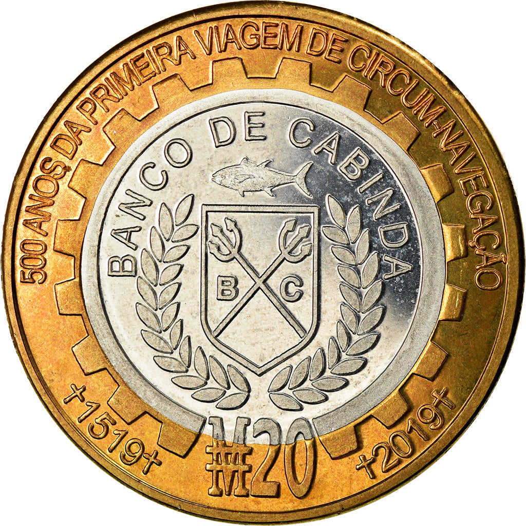 Moneta, CABINDA, 20 Macutas, 2019, Fernand de Magellan, SPL, Bi-metallico
