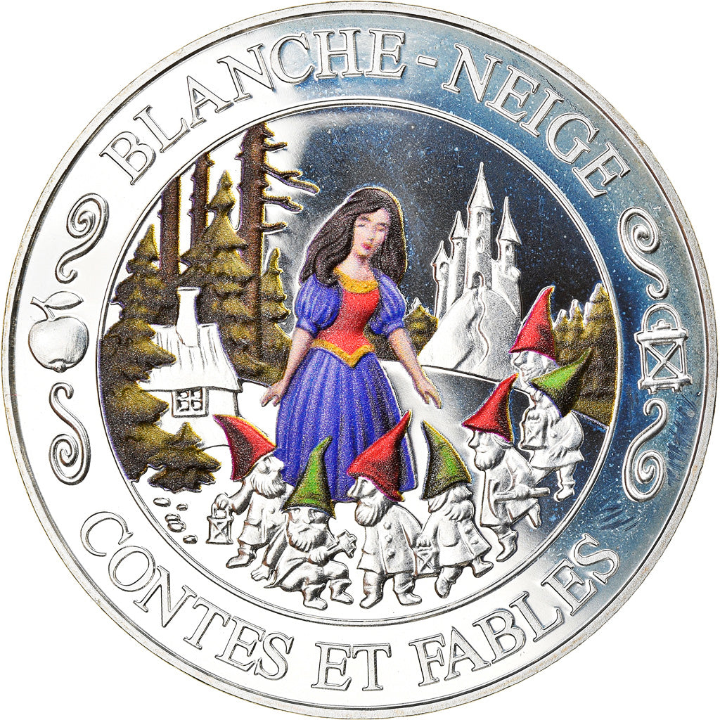 France, Medal, Blanche Neige, Contes et Fables, MS(64), Silver
