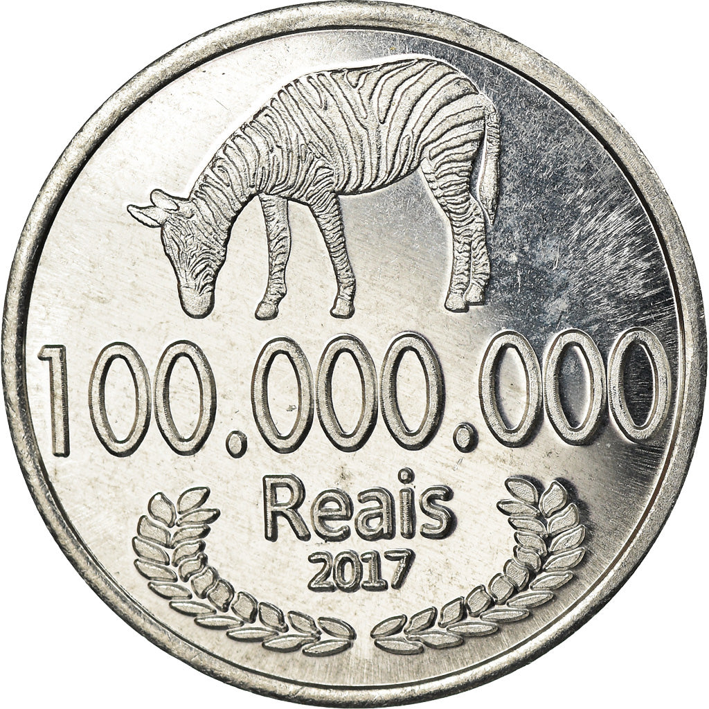 Coin, CABINDA, cent millions de reais, 2017, MS(63), Aluminum