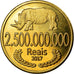 Coin, CABINDA, 2 milliards 500 millions de reais, 2017, MS(63), Bronze-Aluminium