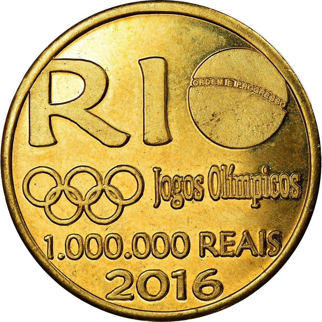 Coin, CABINDA, 1 million de reais, 2016, Jeux olympiques de Rio, MS(63), Brass