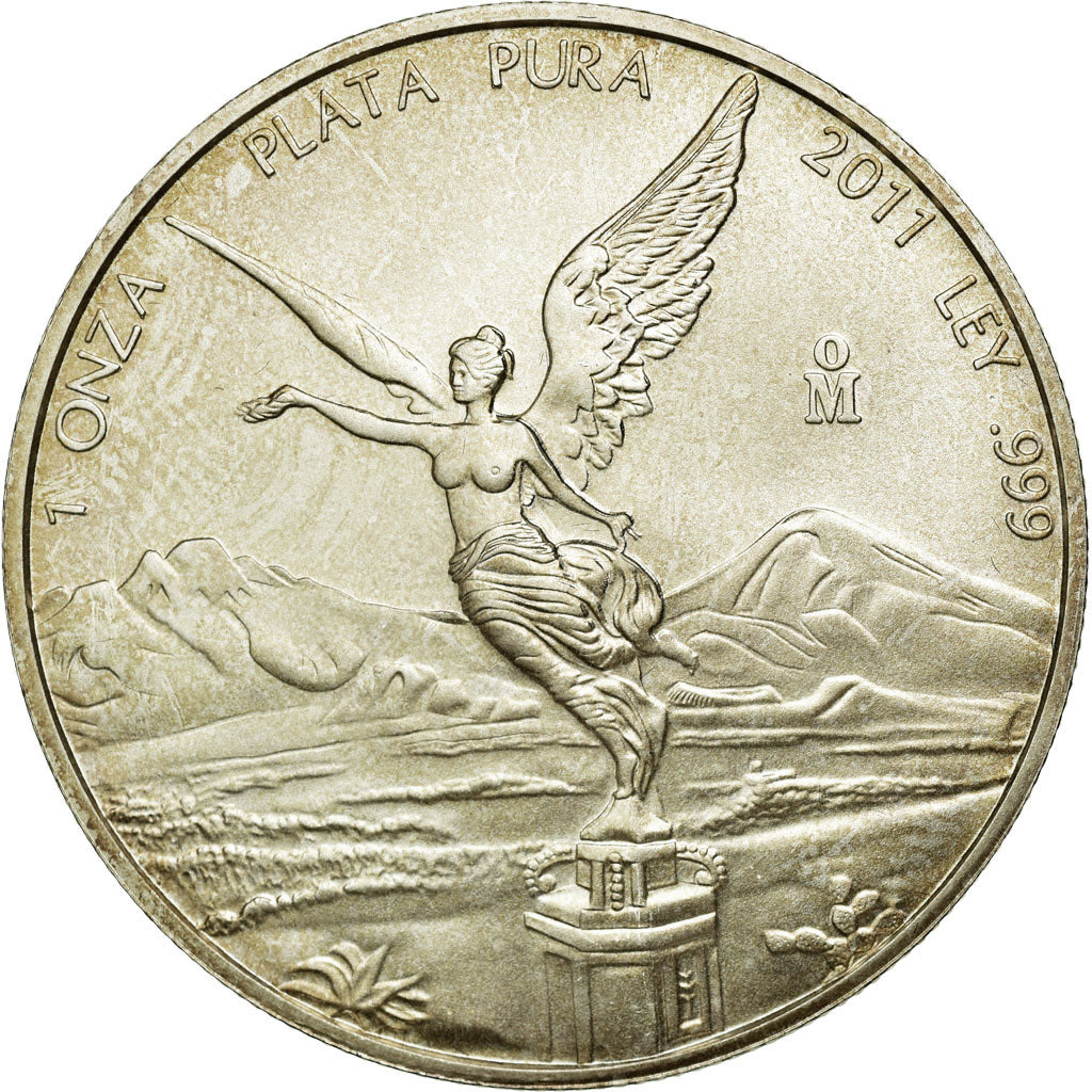 Coin, Mexico, Onza, Troy Ounce of Silver, 2011, Mexico City, MS(64), Silver