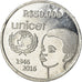 Coin, CABINDA, 50000 reais, 2016, Unicef, MS(63), Aluminum