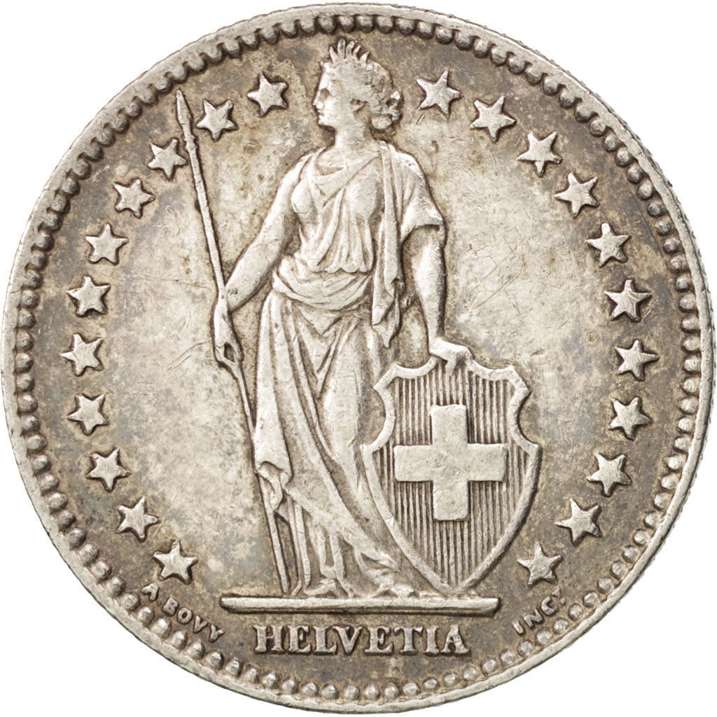 Switzerland, 2 Francs, 1955, Bern, AU(50-53), Silver, KM:21