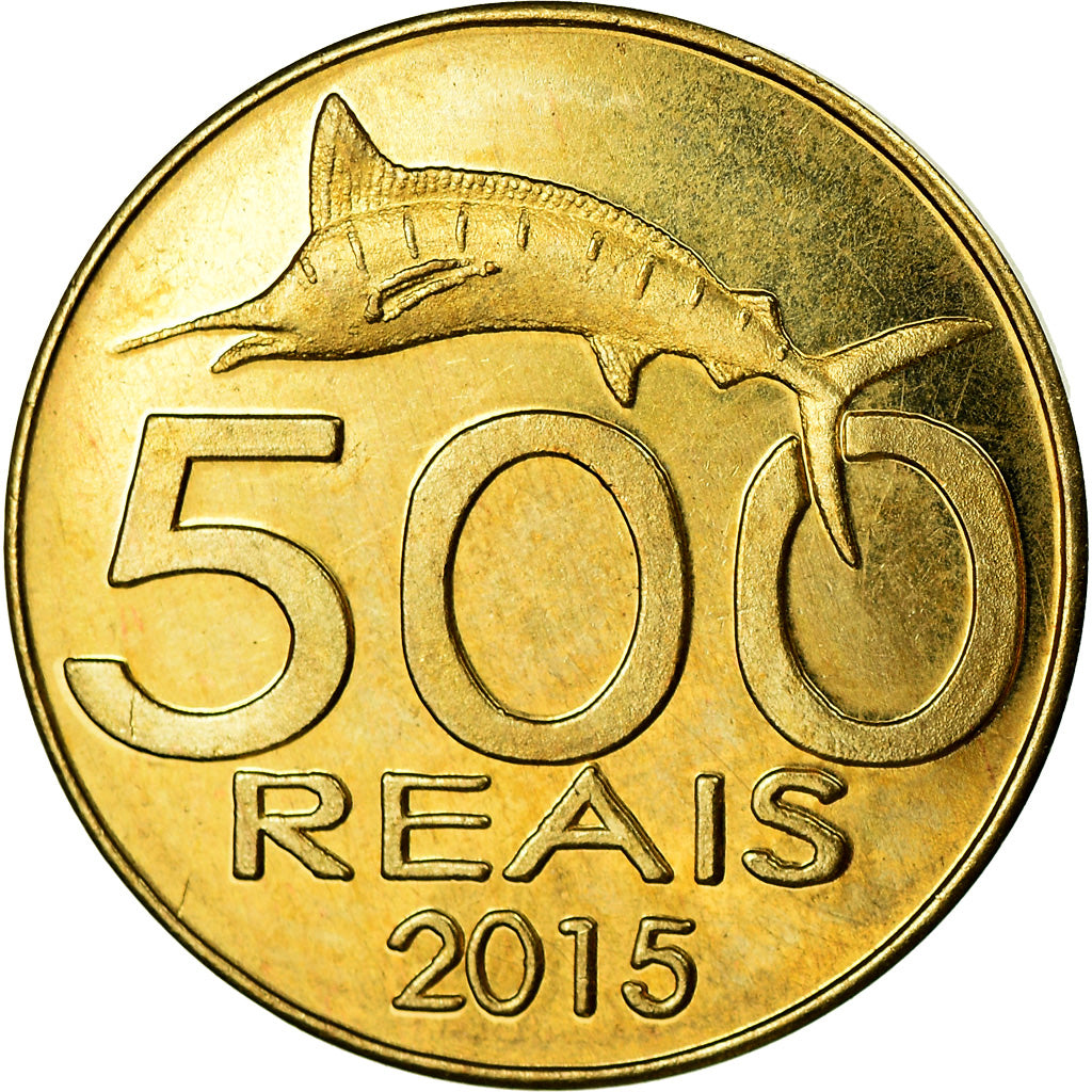 Moneda, CABINDA, 500 reais, 2015, SC, Latón